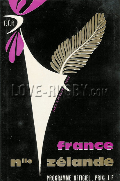 1964 France v New Zealand  Rugby Programme